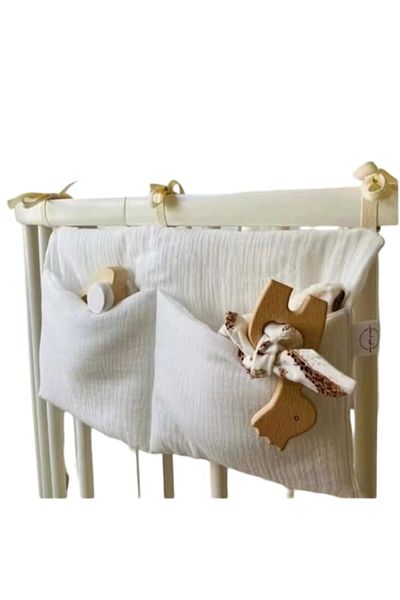 Mixbo Organizator patut Mixbo, cu 2 buzunare, textil, alb