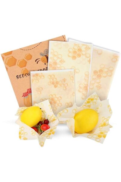 Generic غلاف طعام من شمع النحل من AYF، عبوة من 3 أغلفة طعام من شمع النحل قابل...