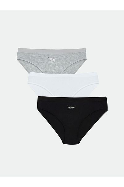 LC Waikiki Quality Parts from Celebi Store |   Young Black Printed Bikini Panties 3-Piece