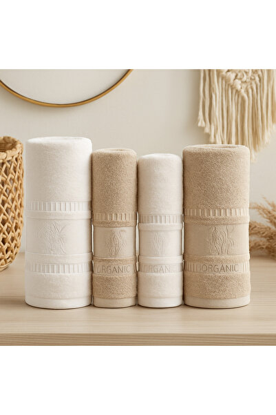 MY FLOWERS 4'Lü Bambu Banyo Havlu Seti