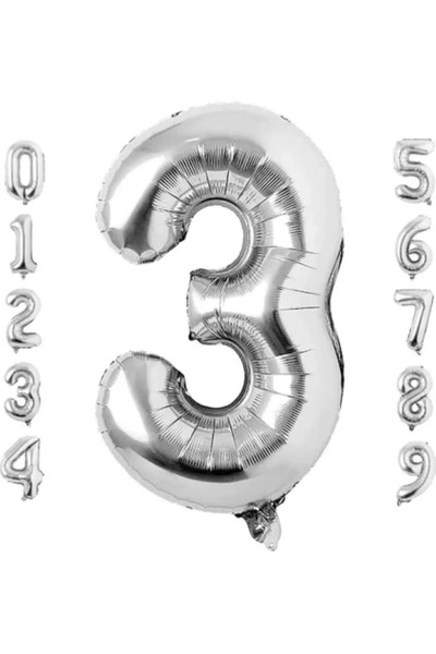 Işıltı Balon Dükkanı 1 Year Old Silver Foil Balloon 34 Inches (76-82 cm)