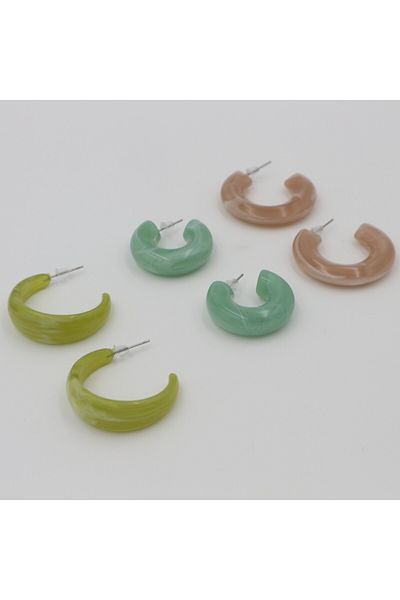 Retrovy Store Nature Tones 3-Piece Earring Set