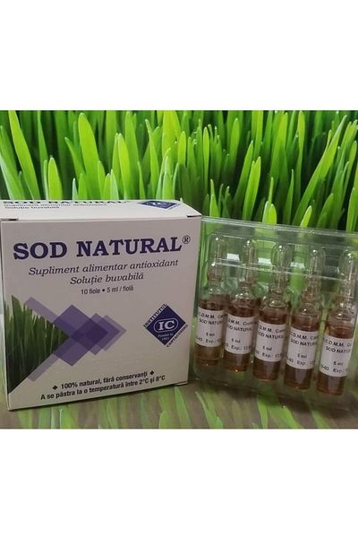 INSTITUTUL CANTACUZINO SOD , Institutul Cantacuzino, Green Barley Extract, 10 Vials Box, Pack of 5 Boxes for 25 Days