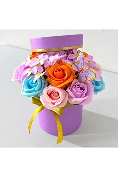 velve HAT arrangement, with soap roses and hydrangeas, decorative butterfly, ...