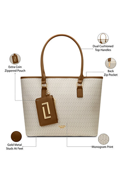 Lavie Luxe Women's Mono Sherryl25 Pro Laptop Handbag (Offwhite)