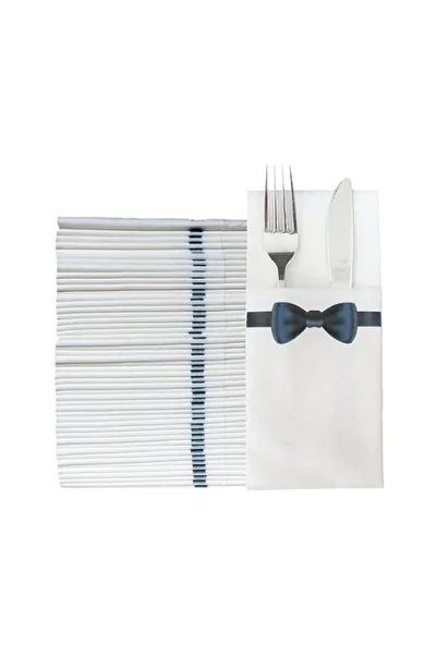 Generic JEBBLAS Disposable Napkins Cloth Like Built-in Flatware Pocket Paper Dinner Napkins Linen Feel Whit