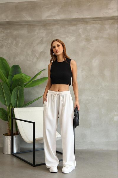 RE7EDİ White Linen Pants Unisex