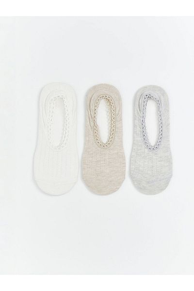 LC Waikiki Quality Parts from Celebi Store |   White Women's Plain Ballerina Socks 3-Piece