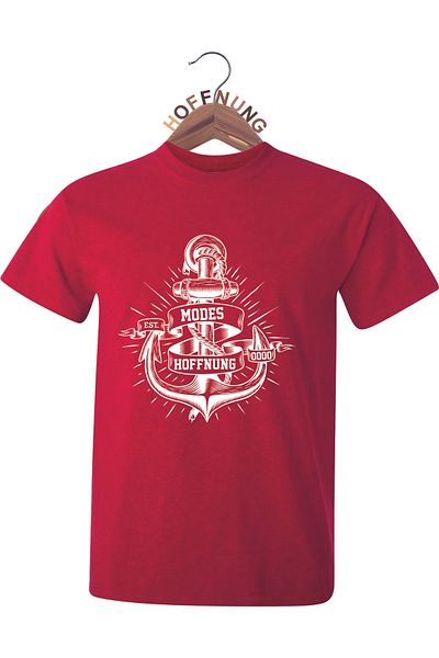HOFFNUNG Unisex Men/Women Crew Neck Anchor and Compass Oversize T-Shirt