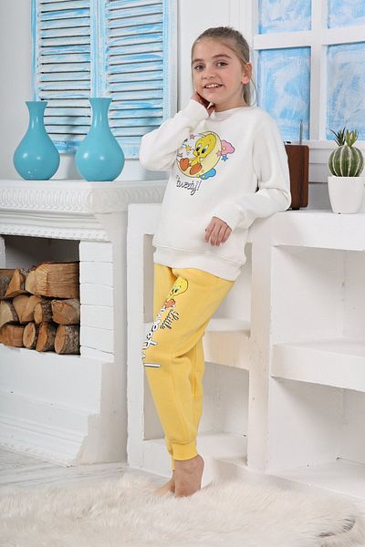 Modestia Kapitex 6182 Girl's Twety Printed Long Sleeve Pajama Set