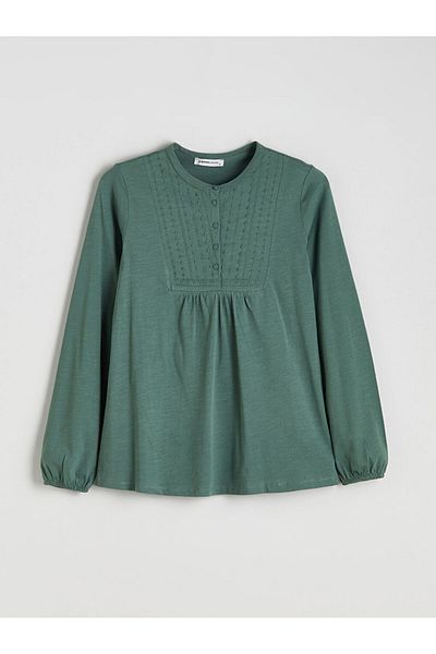 LC Waikiki Quality Parts from Celebi Store |   Grace Plum Crew Neck Embroidered Blouse
