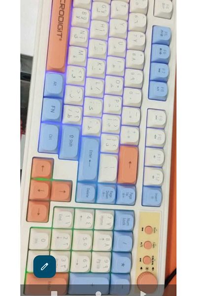 Microdigit Rechargeable 2.4G Wireless Keyboard, Bluetooth 5.0, RGB Lighting with Rotating Volume Button