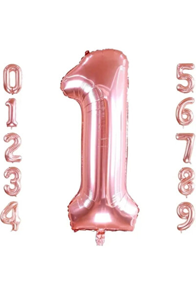 Baloncu Dükkanı 1 Yaş Rose Gold Folyo Balon 34 İnç (76-82 cm)