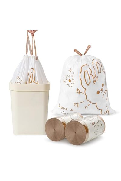 Generic أكياس قمامة صغيرة برباط من NALACAL - 120 كيسًا بسعة 4 جالون للحمام وا...