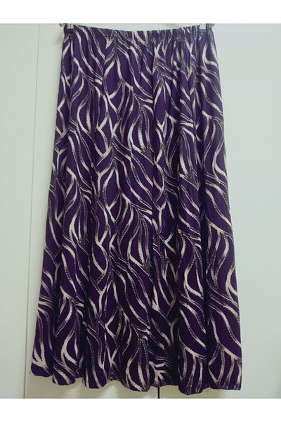 hoaryage 100% Cotton Elastic Waist Patterned Parted Combed Cotton Fabric Maxi Size Mother Skirt, Prayer Skirt Size 38 100 kg