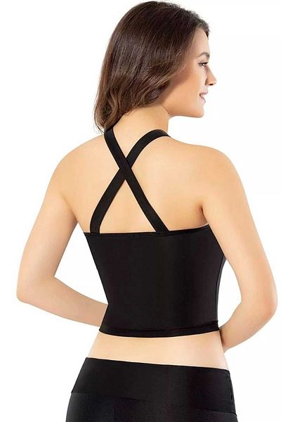 PRATİKOBA Padded Diver Model Crop Women's Bustier Black