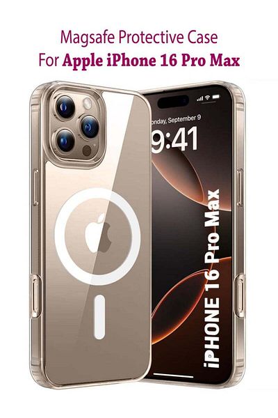 Generic Apple Iphone 16 Pro Max Magsafe Case Shockproof Bumper Case For Apple Iphone 16 Pro Max - Clear