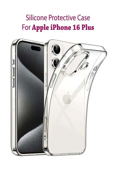 Generic Apple iphone 16 Plus Silicone Protective Back Case Cover For Apple iphone 16 Plus - Clear