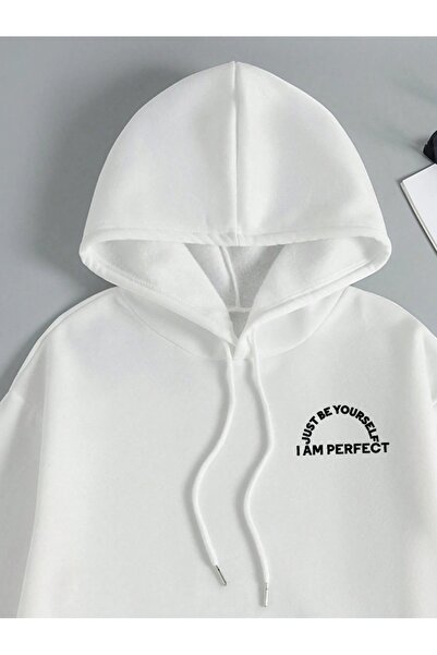 macklin Unisex Ανδρικά Γυναικεία Σετ αθλητικής φόρμας με κουκούλα με 3 κλωστές I'm Perfect Printed Oversize