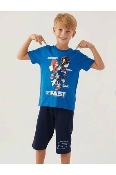 Modestia Sonic 1698-3 Boy Capri Suit - Blue - 7-8 Years