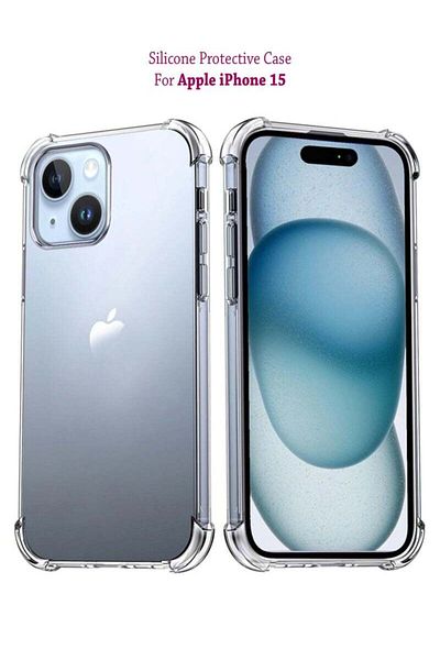 Generic Silicone Protective Back Case Cover For Apple iPhone 15 Transparent