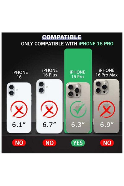 Generic Apple Iphone 16 Pro Magsafe Case Shockproof Bumper Case For Apple Iphone 16 Pro - Clear