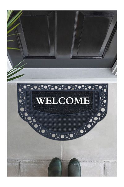 M&H Quality Half Moon Model Welcome Summer Door Mat Decorative Exterior Door Washable Dust Catching Carpet