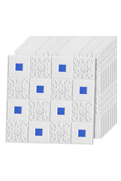 Teno Set 10x Tapet 3D Teno®, suprafata acoperire 4.9 mp, 70x70 cm, albastru