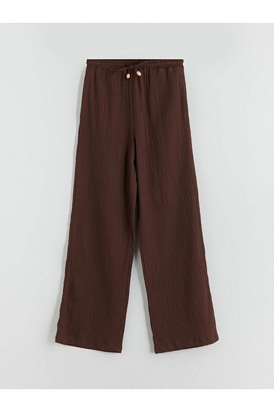 LC Waikiki Create Your Style from Uzg Store |   Elastic Waist Textured Muslin Women's Trousers
