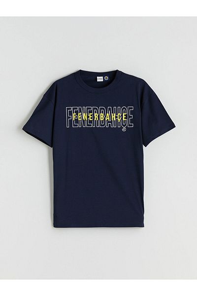 LC Waikiki Quality Parts from Celebi Store |   Navy Blue Crew Neck Printed Boys T-Shirt and Shorts