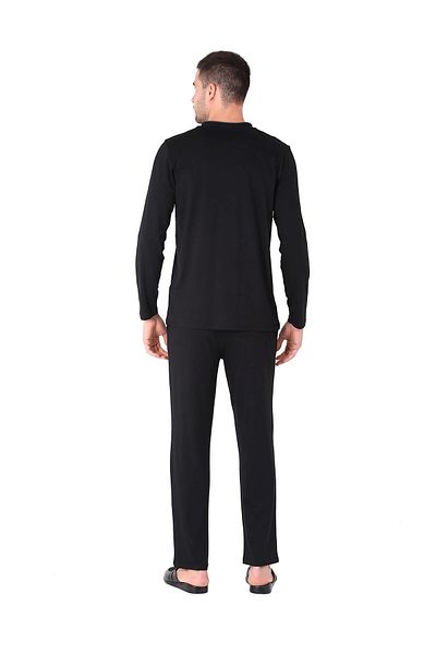 Modestia D's Damat 221001 Long Sleeve Pajama Set - Black - m