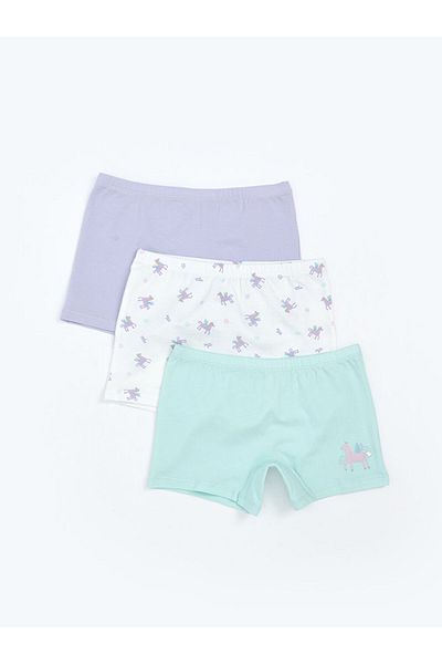 LC Waikiki Quality Parts from Celebi Store |   Ecru Printed Girl's Boxer 3-Piece
