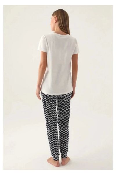 Modestia Arnetta 2871-S Women's Short Sleeve Pajama Set - Cream - XL