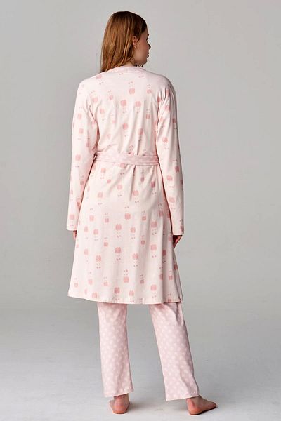 Modestia Feyza 4677 3-Piece Maternity Pajama Set - Pink - XL