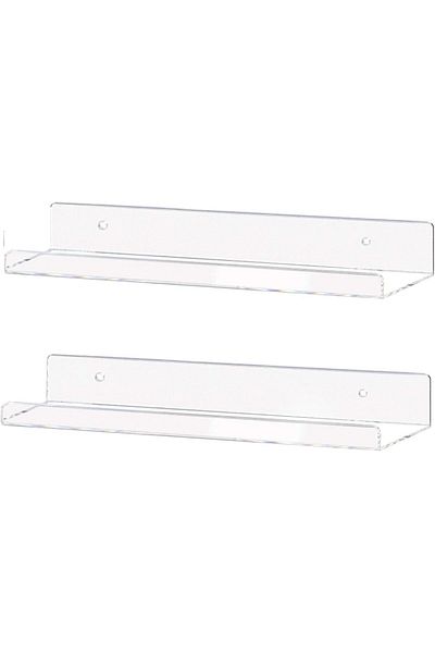 Sea Technology Wayai Acrylic Shelf - Floating Wall Shelf for Children's Books - Transparent - 15 Inch 2-Pack