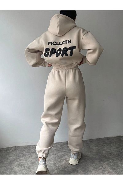 macklin Unisex Men Women Mcllctn Sport Printed Oversize 3 Thread Hooded Tracksuit Set