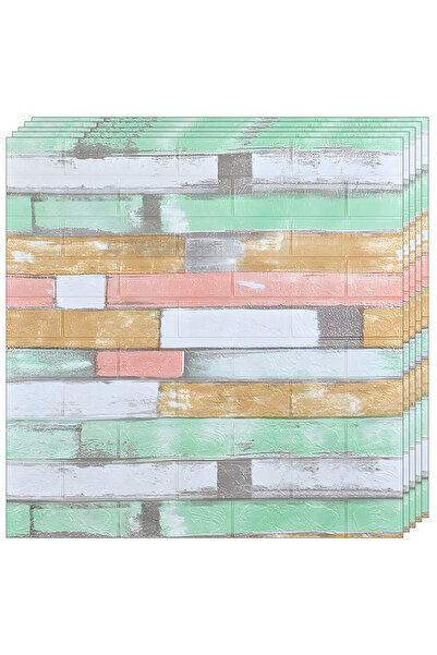 Teno Set 100x Tapet Caramida 3D Teno®, suprafata acoperire 50.2 mp, 70x75 cm, portocaliu/verde