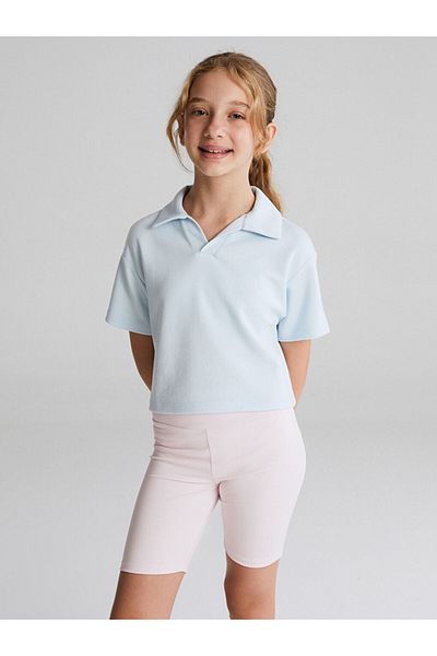 LC Waikiki Quality Parts from Celebi Store |   Blue Polo Neck Girl's T-Shirt