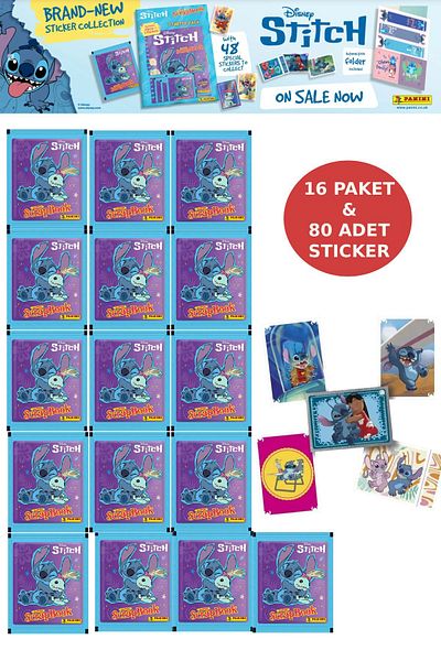 TOYFEST 16 Pack Panini Stitch Super Scrapbook Stickers 80 Pieces Stickers