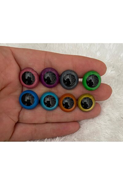 TRENDHOBİEVİ AMİGURİMİ VİDALI İTHAL 15 MİLİM KARIŞIK RENKLİ GÖZ ( 8 ÇİFT )