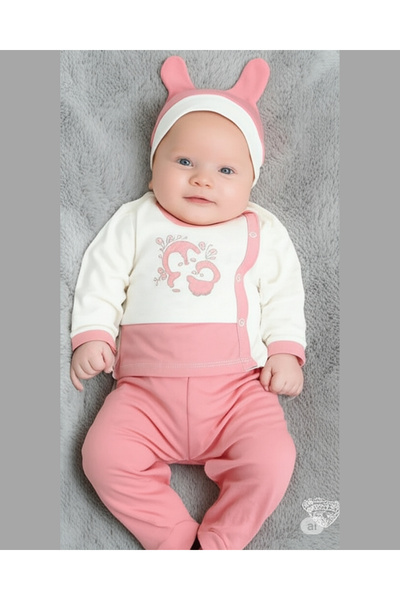 Babycan طقم ملابس داخلية للفتيات الصغيرات من Asliva مكون من 3 قطع – كريمي وور...