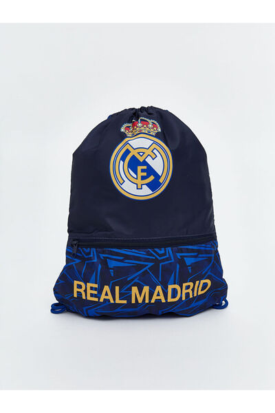 LC Waikiki Navy Blue Printed Boy's Drawstring Backpack