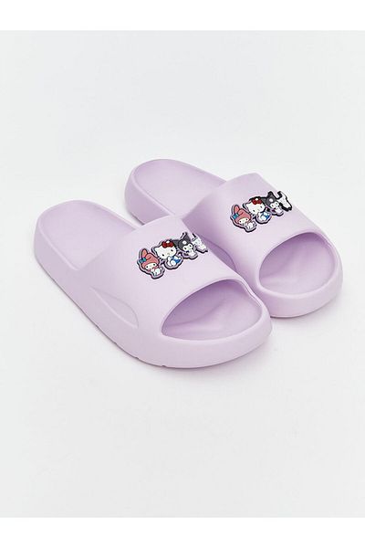 LC Waikiki Sparkling Selections from Shining Store |   Lilac Hello Kitty Printed Girl's Slippers