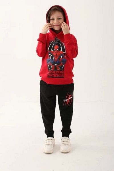 Modestia Disney 4830-3 Spider-Man Boy's Tracksuit Set - Red - 4-5 Years