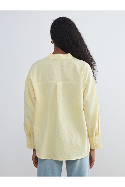 LC Waikiki LCW Vision YENİ SEZON Çizgili Oversize Modal Karışımlı Kadın Gömlek