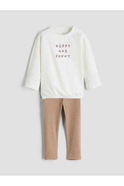 LC Waikiki Lcw Baby Beige Crew Neck Boy's Suit