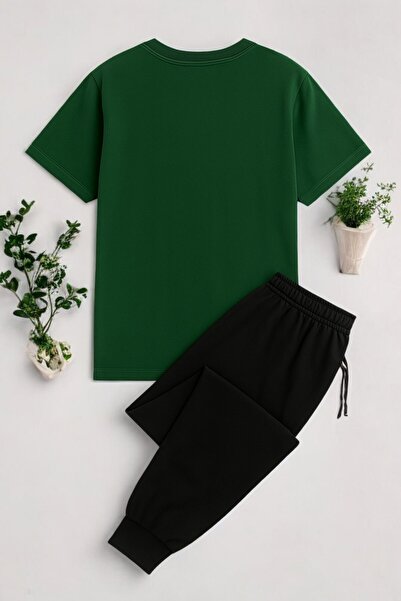 Trend Sizde Women's Leopard Ribbon Printed Top Bottom Tracksuit Set