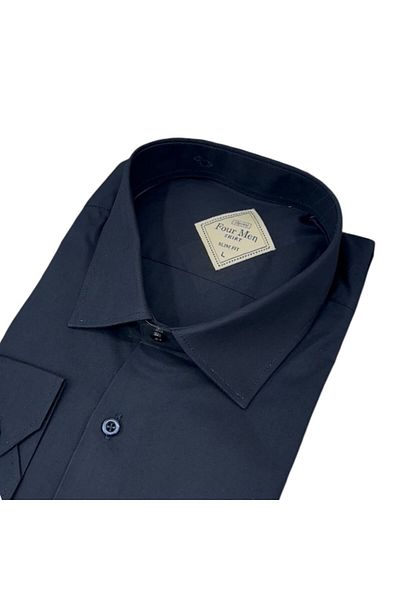 GÖMLEK GALERİSİ Slim Fit Slim Fit Plain Long Sleeve Men's Shirt
