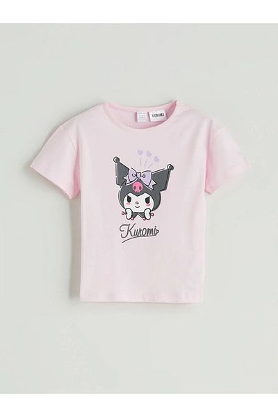LC Waikiki Lcw Baby Pink Kuromi Printed Baby Girl T-Shirt and Shorts 2-Piece