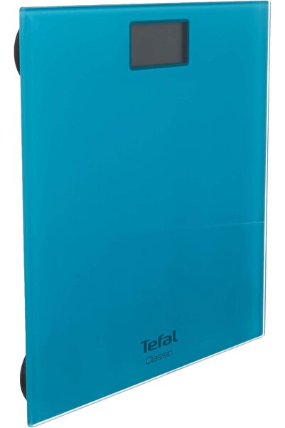TEFAL Classic Bathroom Scale, Automatic ON/OFF, Tempered Glass, Turquoise, PP1503V0